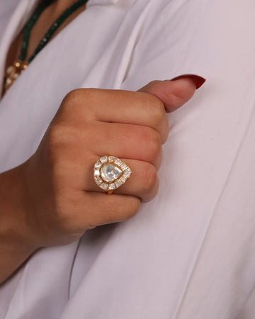 Amara Teardrop Polki Ring
