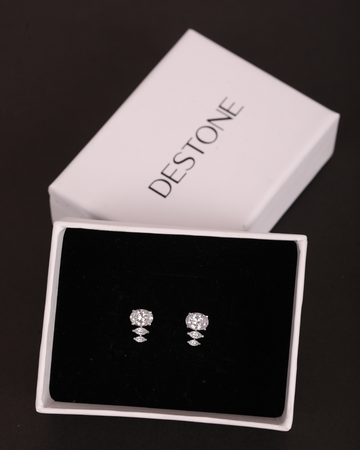 DOUBLE DROP SOLITAIRE EARRINGS