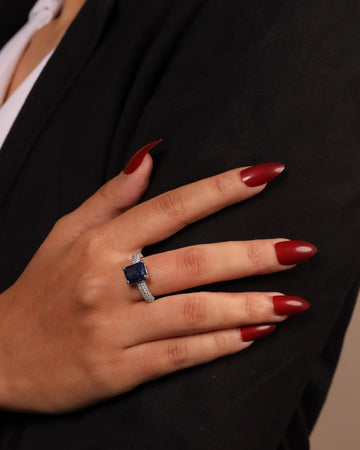 SAPPHIRE LUXE HALO RING