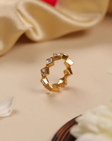Square Cut Polki Ring
