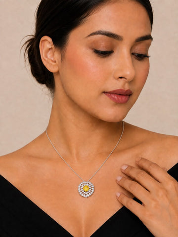 Sunlit Halo Pendant Set