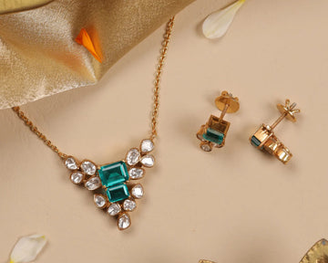Emerith Polki Pendant Set
