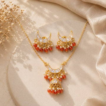Mystic moon bloom necklace set